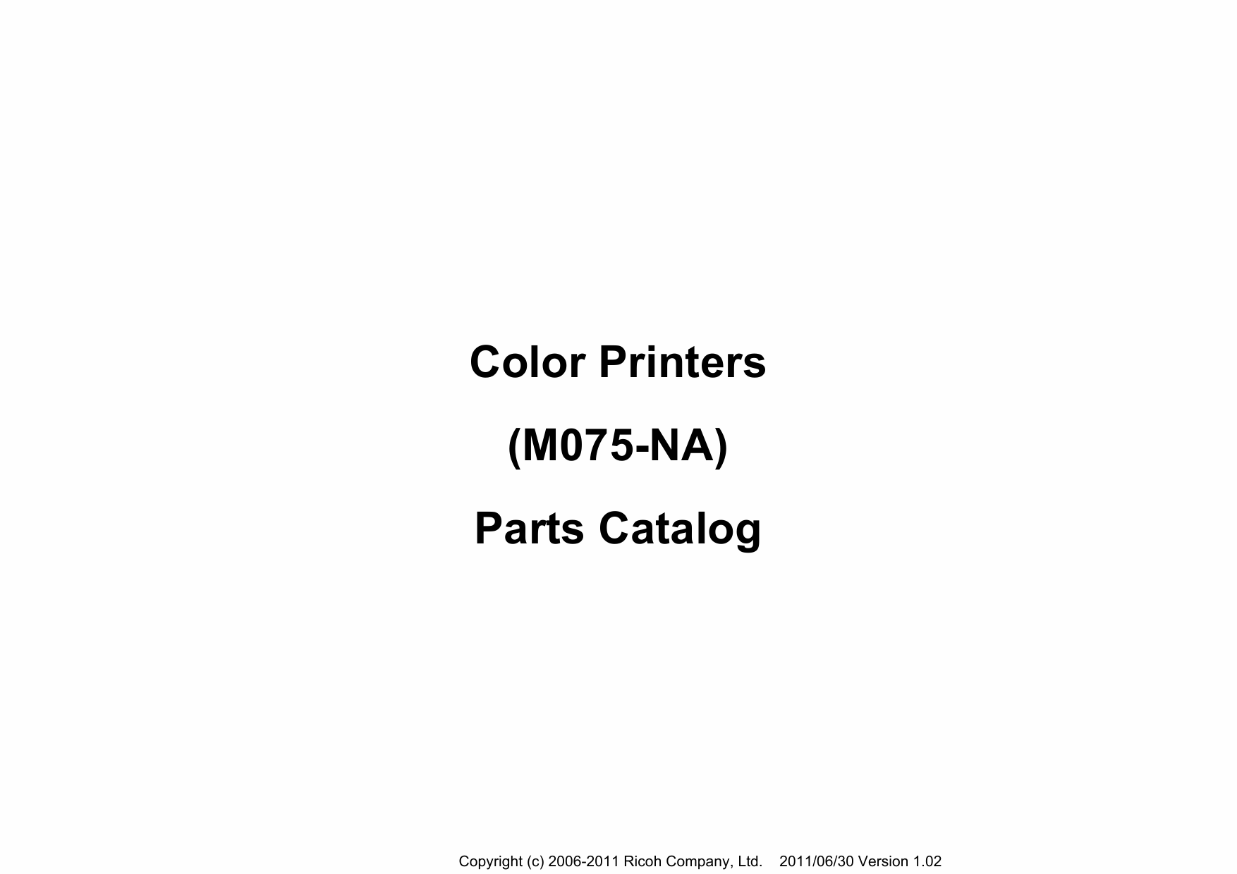 RICOH Aficio SP-C320DN M075 Parts Catalog-1